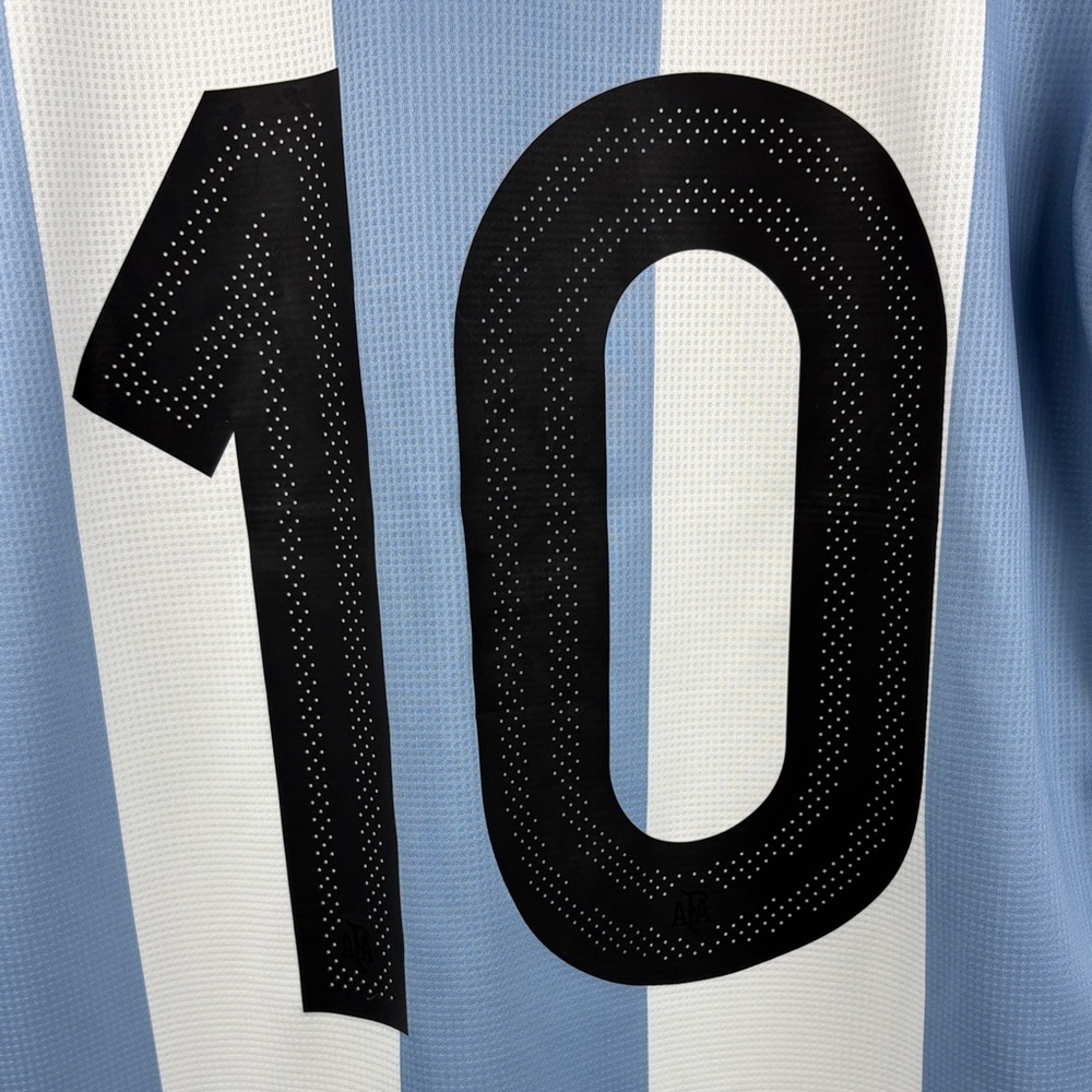Adidas Argentina Messi #10 Jersey AFA Anniversary Blue White Gold NWT Men’s S - Picture 7 of 8